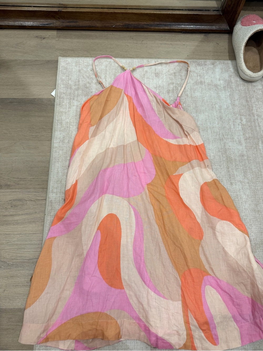 Rachel Zoe Multicolor Wave-Print Halter Maxi Dress